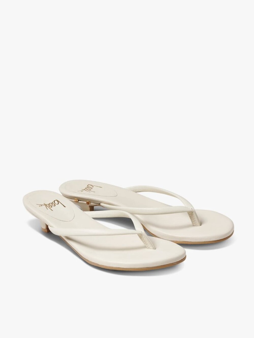 Beek Corella Leather Heeled Thong Sandal in Vanilla - Picture 2 of 10